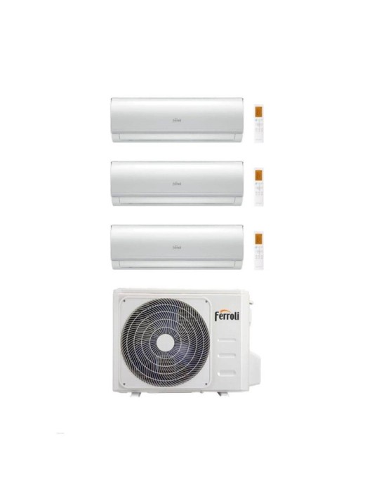 Ferroli Climatizzatore Trial split Ambra 12+12+12 con 2CP001DF-28-4 R-32 Inverter Wi-Fi Classe A++