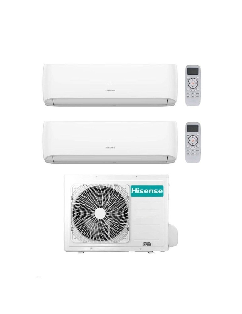Hisense Climatizzatore Dual Split Hi Comfort 7+12 con 3AMW62U4RJC Inverter Wi-Fi R-32 Classe A++