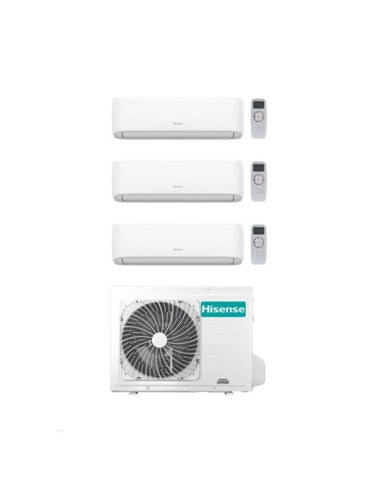 Climatiseur Hisense Trial Split Hi Comfort 7+7+12 avec 4AMW81U4RJC Inverter Wi-Fi R-32 Classe A++