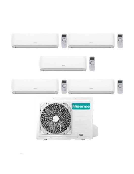 Hisense Climatizzatore Hi Comfort Penta Split 9+9+9+9+18 con 5AMW125U4RTA Inverter Wi-Fi R-32 Classe A++