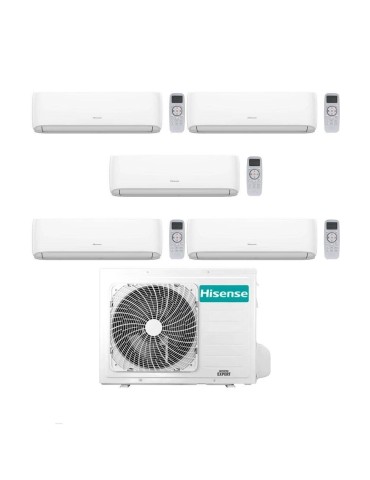 Hisense Climatizzatore Hi Comfort Penta Split 9+9+12+12+12 con 5AMW125U4RTA Inverter Wi-Fi R-32 Classe A++