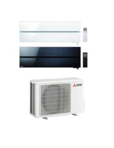 Mitsubishi Climatizzatore Dual Split Kirigamine MSZ-LN Nero+Bianco 12+12 con MXZ-2F53VF Inverter R-32 Wi-Fi Classe A++