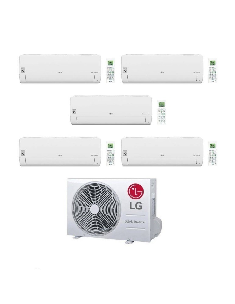 LG Climatizzatore Penta Split Libero Smart 7+7+7+9+18 con MU5R30.U42 Inverter R-32 Wi-Fi Classe A++