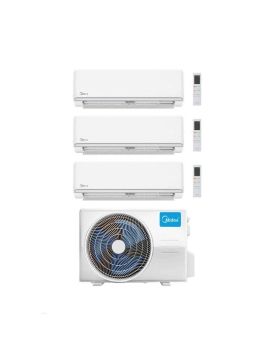 Midea Climatizzatore Inverter Trial Split serie Elegance 9+9+18 con M4OE-28HFN8-Q Wi-Fi optional Classe A++
