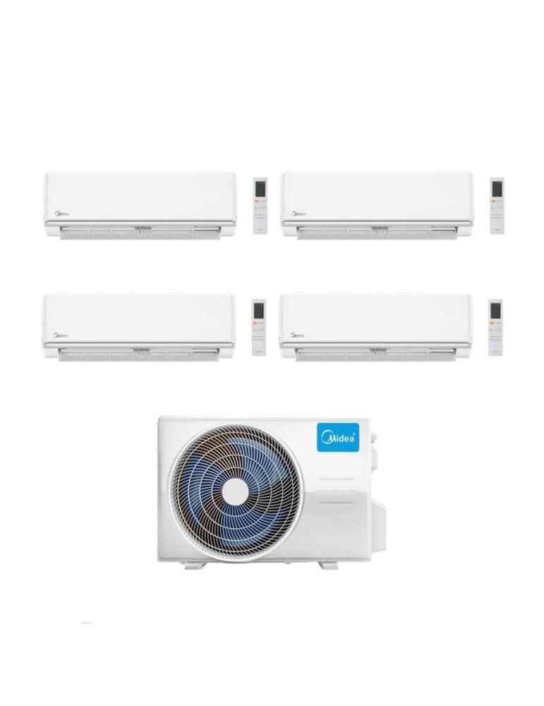 Midea Climatizzatore Quadri Split serie Elegance 9+9+9+12 con M4O-36FN8-Q Inverter R 32 Wi-Fi optional Classe A++