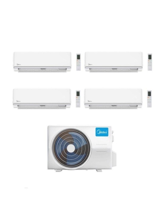Midea Climatizzatore Quadri Split serie Elegance 12+12+12+18 con M5OE-42HFN8-Q Inverter R 32 Wi-Fi optional Classe A++