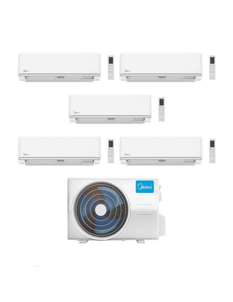 Midea Climatizzatore Penta Split serie Elegance 9+9+9+9+9 con M5OE-42HFN8-Q Inverter R 32 Wi-Fi optional Classe A++