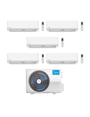 Midea Climatizzatore Penta Split serie Elegance 9+9+9+12+12 con M5OE-42HFN8-Q Inverter R 32 Wi-Fi optional Classe A++