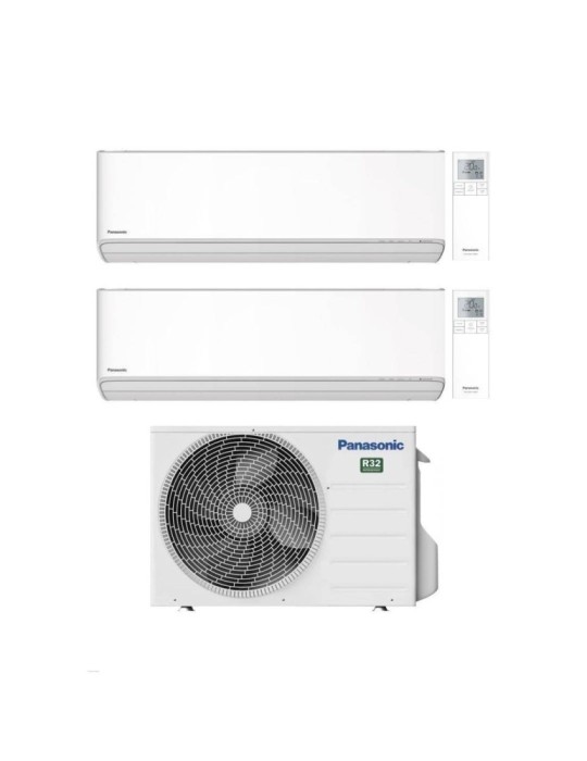 Panasonic Climatizzatore Dual Split Etherea White 12+18 con CU-3Z68TBE Inverter R-32 Wi-Fi Classe A++