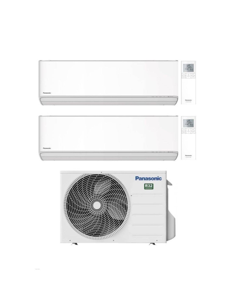 Panasonic Climatizzatore Dual Split Etherea White 18+18 con CU-3Z68TBE Inverter R-32 Wi-Fi Classe A++