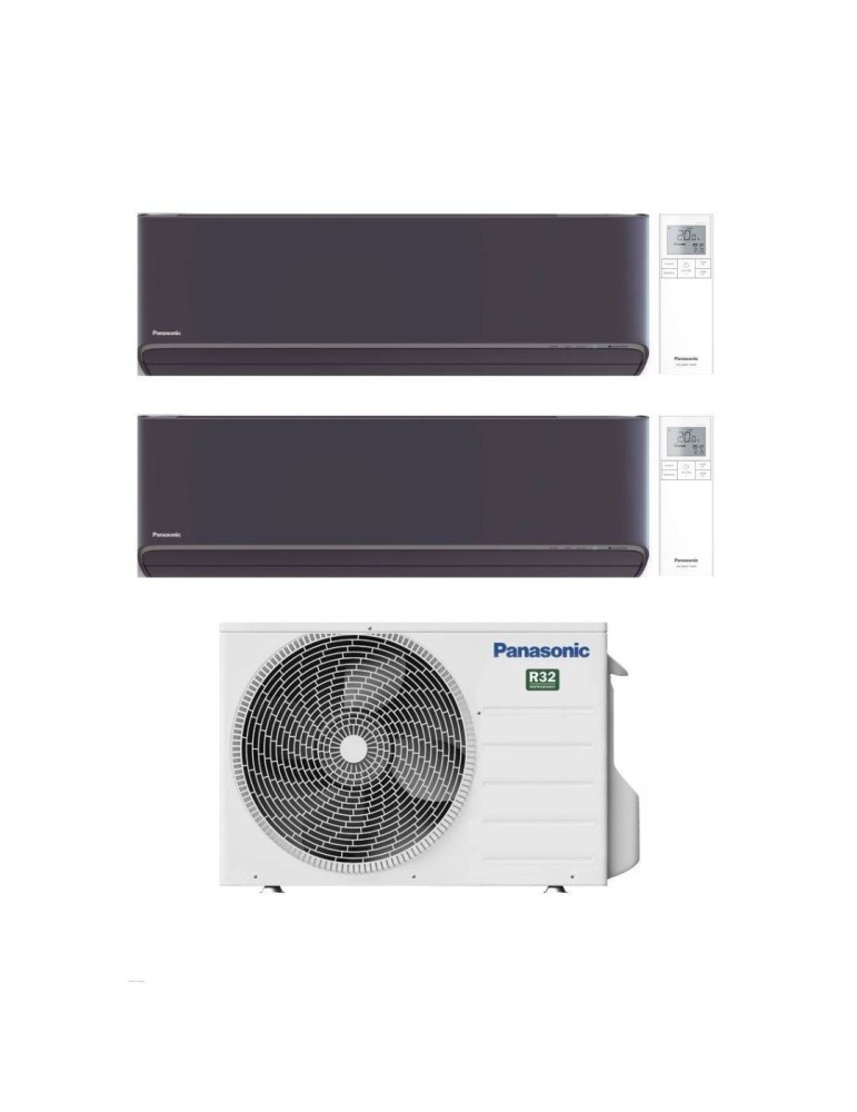 Panasonic Climatizzatore Dual Split Etherea Dark 9+9 con CU-2Z50TBEInverter R-32 Wi-Fi Classe A+++