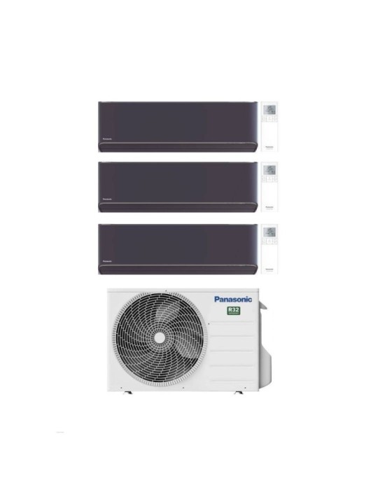 Panasonic Climatizzatore Trial Split Serie Etherea Dark 9+12+12 con CU-3Z68TBE Inverter R-32 Wi-Fi Classe A++