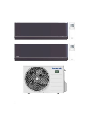 Panasonic Climatizzatore Dual Split Etherea Dark 9+18 con CU-2Z50TBE Inverter R-32 Wi-Fi Classe A+++