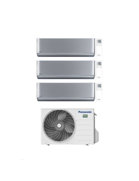 Panasonic Climatizzatore Trial Split Etherea Silver 12+12+12 Con CU-3Z68TBE Inverter R-32 Wi-Fi Classe A++