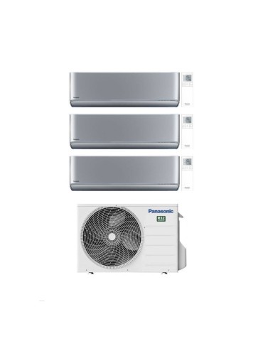 Panasonic Climatizzatore Trial Split Etherea Silver 9+9+12 con CU-3Z52TBE Inverter R-32 Wi-Fi Classe A++