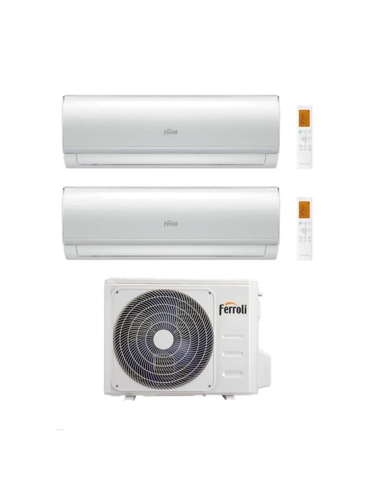 Ferroli Climatizzatore Dual split Giada 12+18 con 2CP001RF-27-3  R 32 Inverter Wi-Fi Classe A++