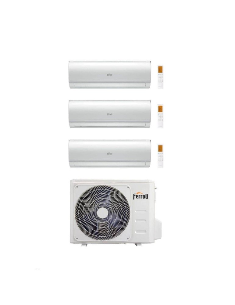 Ferroli Climatizzatore Trial split Giada 9+12+18 con 2CP001SF-28-4  R 32 Inverter Wi-Fi Classe A++