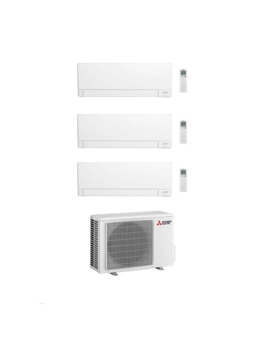 Mitsubishi Climatizzatore Trial Split Linea Plus MSZ-AY VGK 9+9+15 con MXZ-3F68VF Inverter R-32 Wi-Fi Classe A++