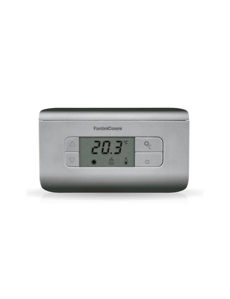 Fantini Cosmi Termostato Ambiente Digitale 3 Temperature CH116 Silver