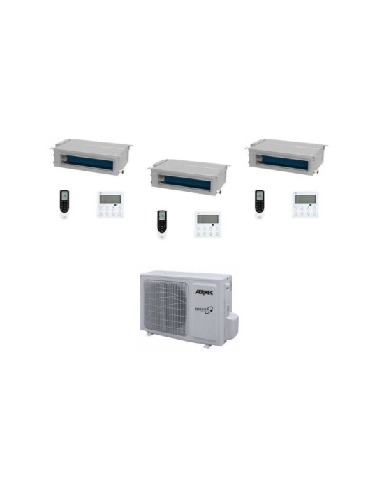 Aermec Climatizzatore Condizionatore Trial Split Canalizzato MPG/D 9+12+12 con MPG730 R-32 Inverter Comando Incluso Classe A++