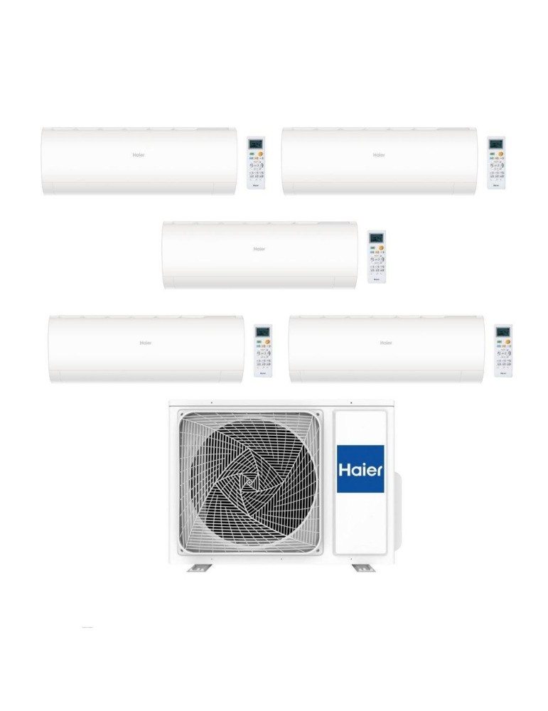 Haier Climatizzatore Pentasplit Pearl 7+7+7+7+12 con 5U90S2SS5FA Inverter R-32 Wi-Fi Classe A++/A+