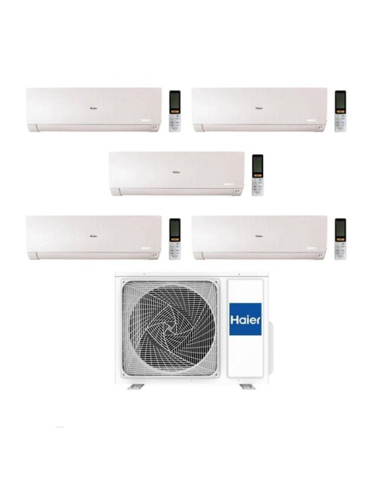 Haier Climatizzatore Penta Split Flexis Plus White 7+7+7+7+12 Con 5U105S2SS5FA Inverter Wi-Fi Classe A++