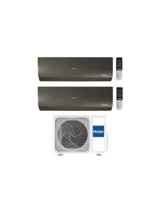 Haier Climatizzatore Dual Split Flexis Plus Black 7+9 Con 2U40S2SM1FA Inverter Wi-Fi Classe A++