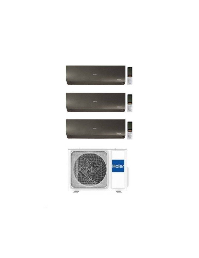 Haier Climatizzatore Trial Split Flexis Plus Black 7+7+7 Con 3U55S2SR5FA Inverter Wi-Fi Classe A++