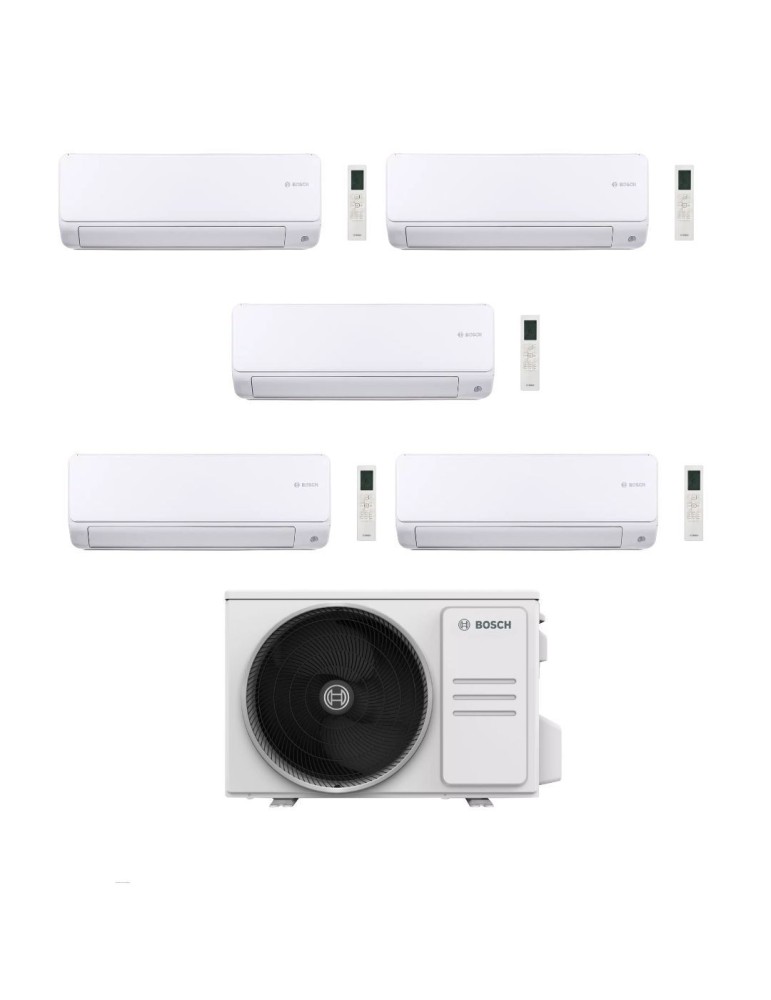 Bosch Climatizzatore Penta Split Climate 6000i 9+9+9+9+18 con 5000M 125/5 E Inverter R 32 Wi-Fi Optional Classe A++
