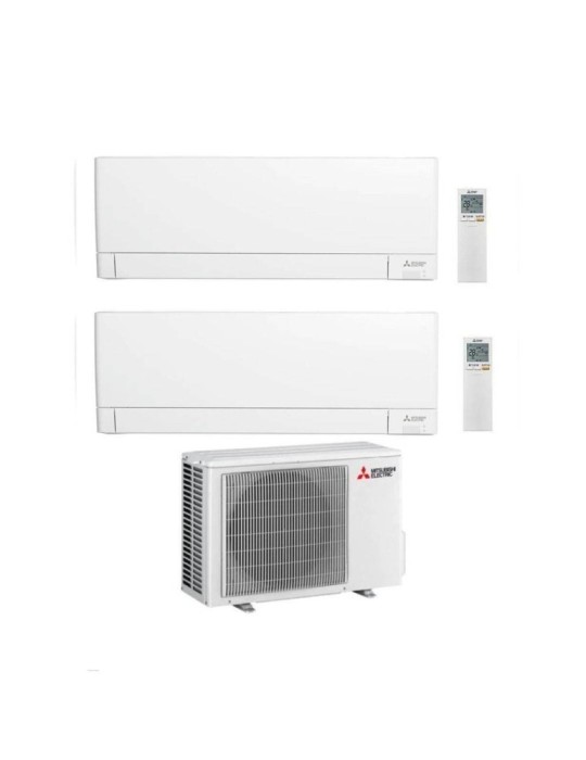 Mitsubishi Climatizzatore Dual Split Linea Plus MSZ-AY VGK 12+15 con MXZ-3F54VF Inverter R-32 Wi-Fi Classe A+++