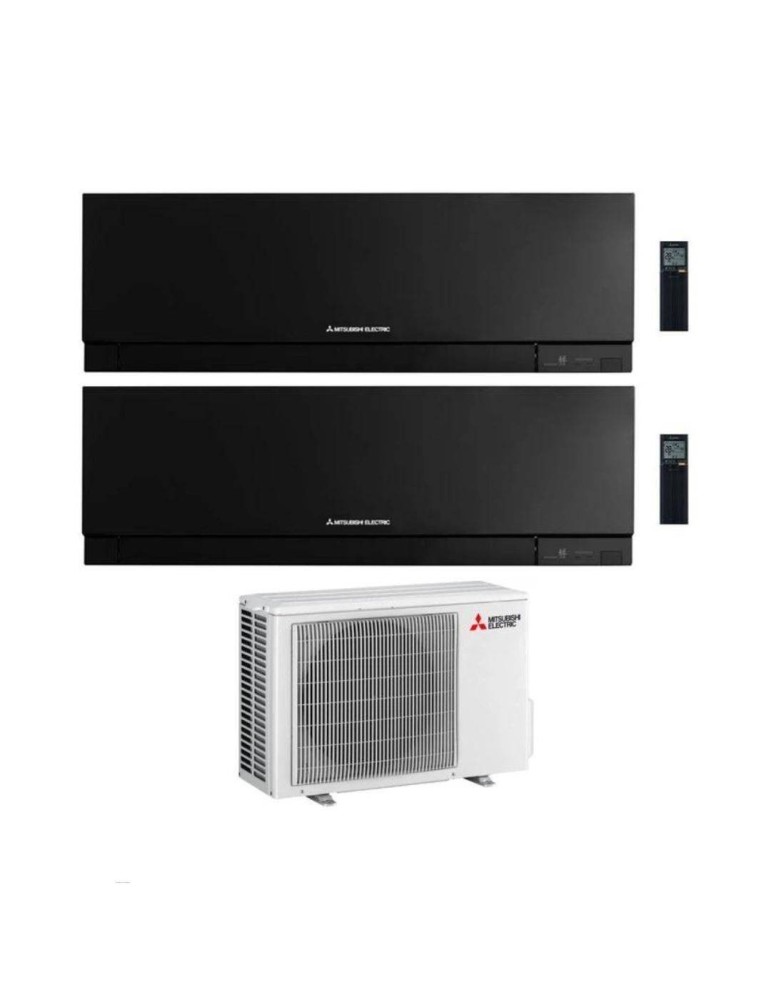 Mitsubishi Climatizzatore Dual Split Linea Kirigamine Zen MSZ-EF Nero 12+15 con MXZ-3F54VF Inverter R-32 Wi-Fi Classe A+++