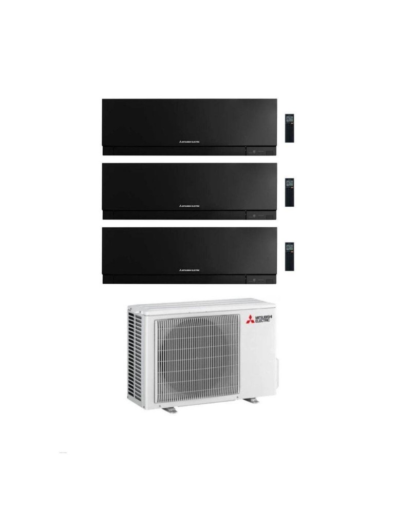 Mitsubishi Climatizzatore Trial Split Kirigamine Zen MSZ-EF Nero 9+9+9 con MXZ-3F68VF Inverter R32 WiFi Classe A++