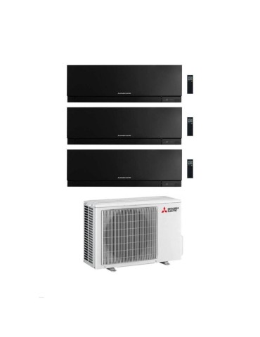 Mitsubishi Climatizzatore Trial Split Kirigamine Zen MSZ-EF Nero 9+9+15 con MXZ-3F68VF Inverter R32 WiFi Classe A++