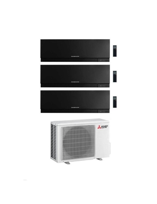 Mitsubishi Climatizzatore Trial Split Kirigamine Zen MSZ-EF Nero 12+15+15 con MXZ-3F68VF Inverter R32 WiFi Classe A++