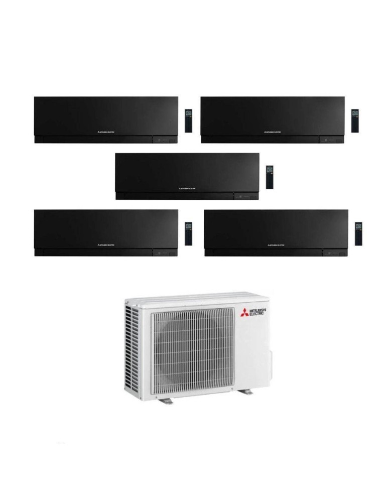 Mitsubishi Climatizzatore Penta Split Kirigamine Zen MSZ-EF Nero 9+12+12+12+12 con MXZ-5F102VF Inverter R32 WiFi Classe A++