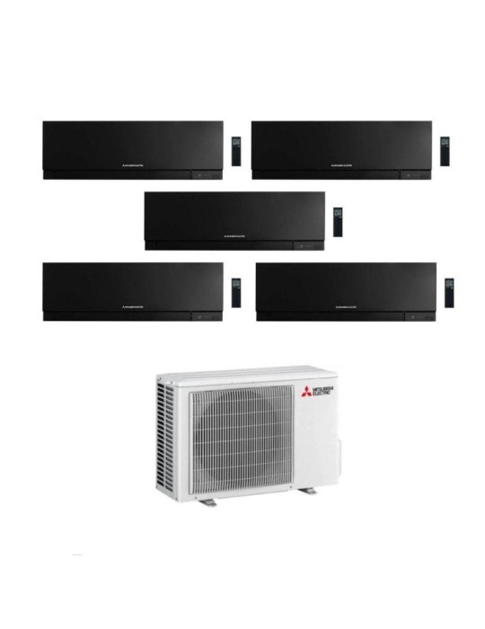 Mitsubishi Climatizzatore Penta Split Kirigamine Zen MSZ-EF Nero 9+12+12+12+12 con MXZ-5F102VF Inverter R32 WiFi Classe A++
