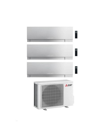 Mitsubishi Climatizzatore Trial Split Kirigamine Zen MSZ-EF Silver 9+9+12 con MXZ-3F68VF Inverter R32 WiFi Classe A++
