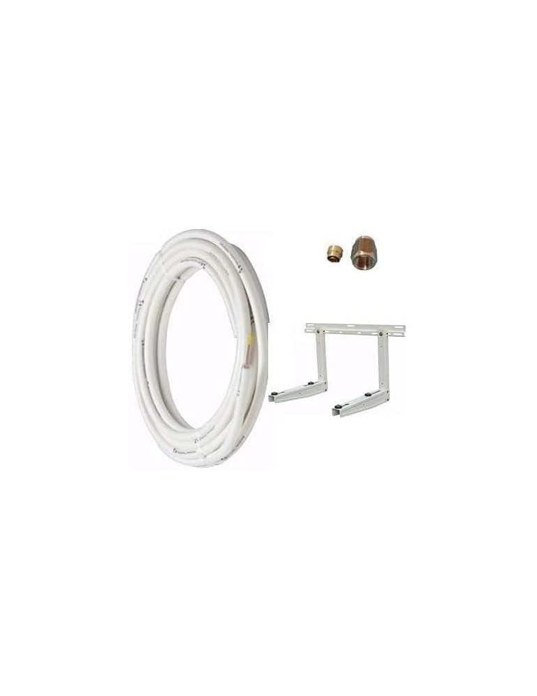 KIT INSTALLAZIONE CONDIZIONATORE TUBI RAME 1/4 3/8 2 MT RACCORDI STAFFA TUBO CONDENSA