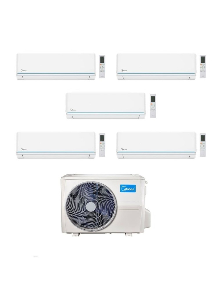 Midea Climatizzatore Penta Split serie Evolution 9+9+9+9+9 con M5OE-42HFN8-Q Inverter R 32 Wi-Fi Classe A++