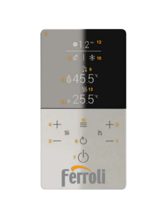 Ferroli Caldaia a Condensazione Bluehelix Hitech RRT 24 C  Metano/GPL, comando