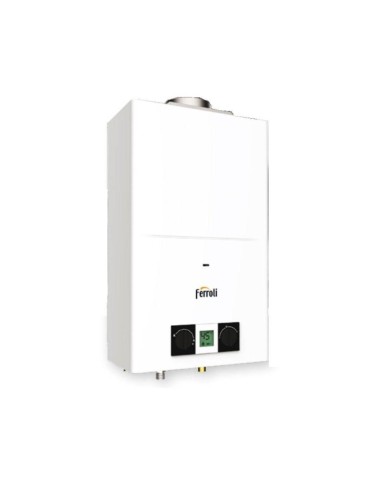 Ferroli Scaldabagno a Gas a Camera Aperta Pegaso Eco 11 Litri Metano Low NOx GCC1MKAA
