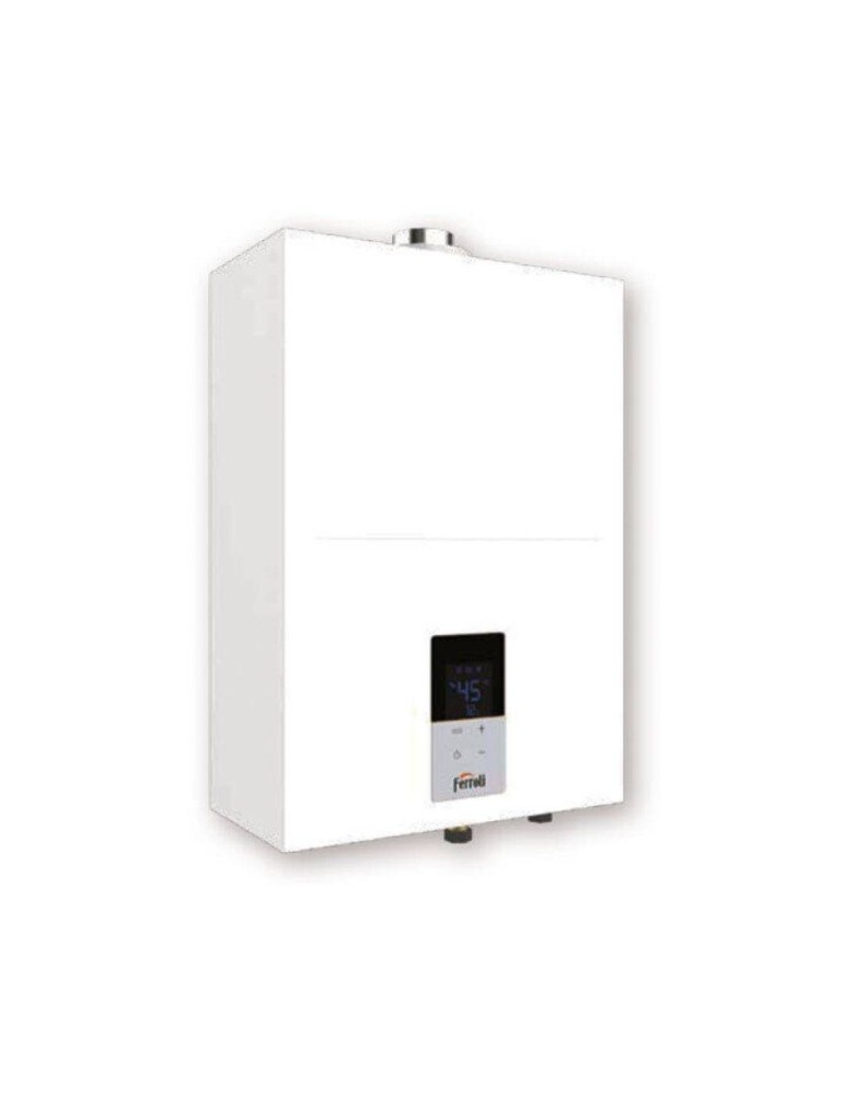 Ferroli Scaldabagno a Gas a Camera Stagna Kona 12 Litri GPL Low NOx Con Kit Fumi