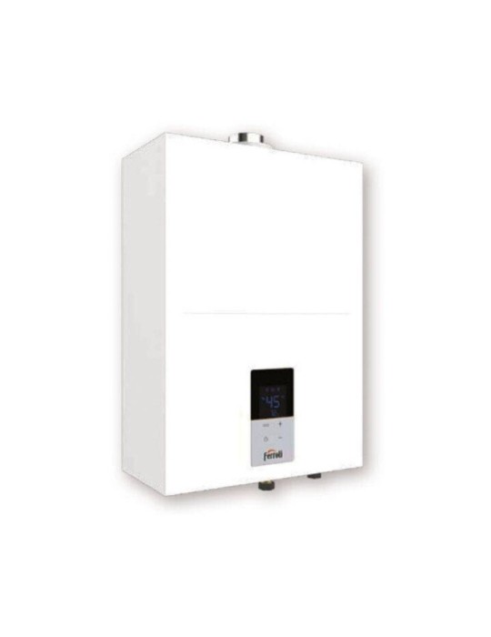 Ferroli Scaldabagno a Gas a Camera Stagna Kona 15 Litri Metano Low NOx Con Kit Fumi