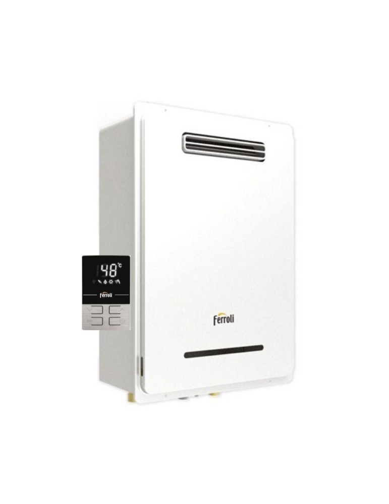 Ferroli Scaldabagno a Gas a Camera Stagna External serie Externo 11 Litri Metano/Gpl Low NOx