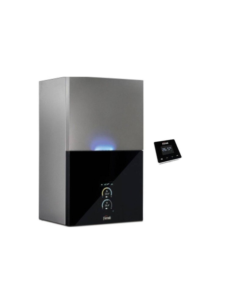 Ferroli Caldaia a Condensazione Bluehelix Maxima 34c + Comando Remoto CONNECT Metano o Gpl con Kit Scarico Fumi