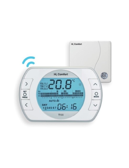 Riello Comando Remoto Cronotermostato per Caldaia Hi,comfort T100 Wi-Fi 20193354