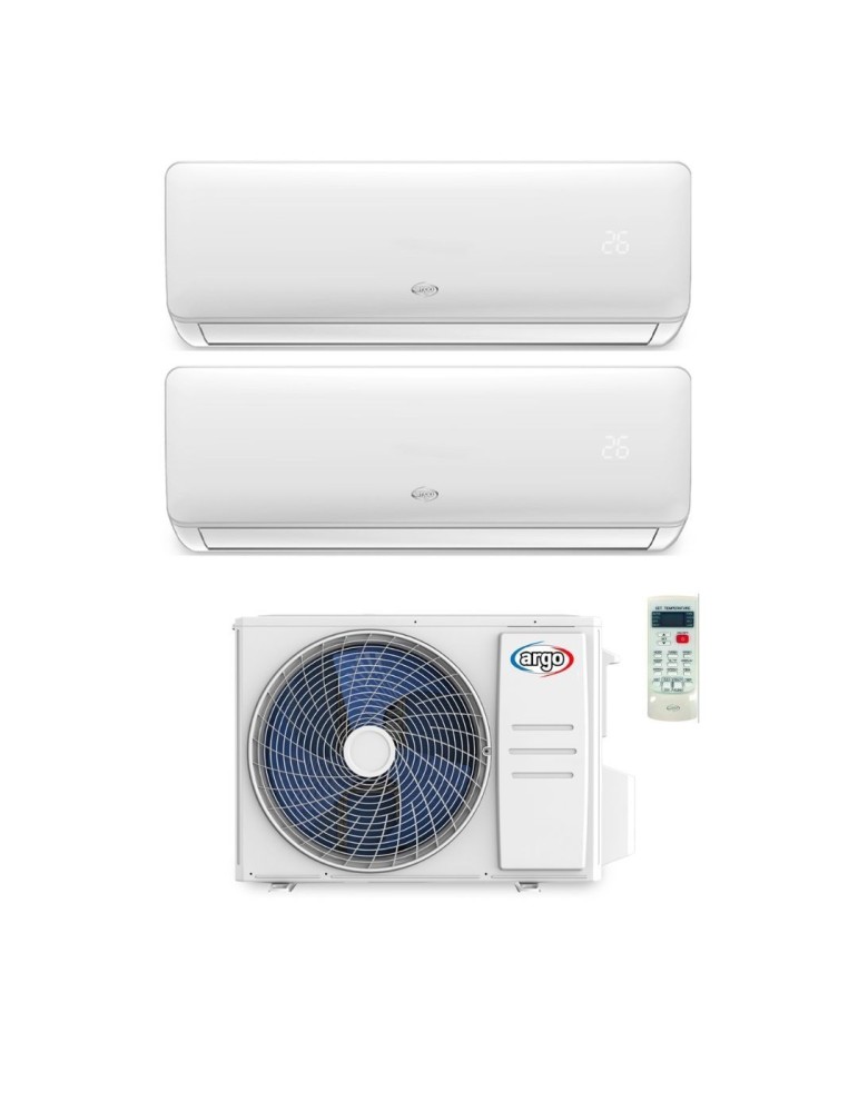 Argo Climatizzatore Dual Split Charm 9000 + 12000 Btu con Unità Esterna 14000 Btu Inverter R-32 Wi-Fi Optional