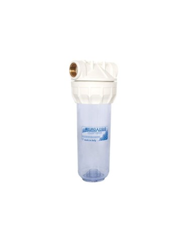 EUROACQUE Contenitore in Plastica Vuoto con Attacchi 1″ Femmina per cartucce 10″ staffabile CFP00722 Mod. 1018