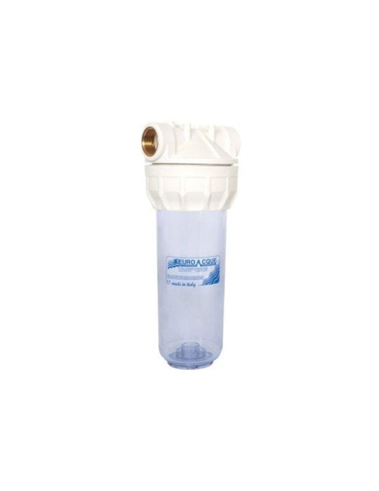 EUROACQUE Contenitore in Plastica Vuoto con Attacchi 1″ Femmina per cartucce 10″ staffabile CFP00722 Mod. 1018