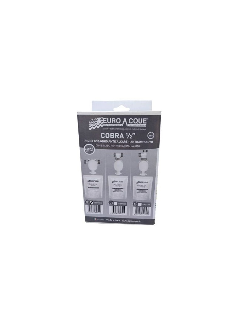 Euroacque Pompa Dosaggio Anticalcare Cobra 1/2" + Anticorrosivo Eurosil Rapid cod. COBRA00R